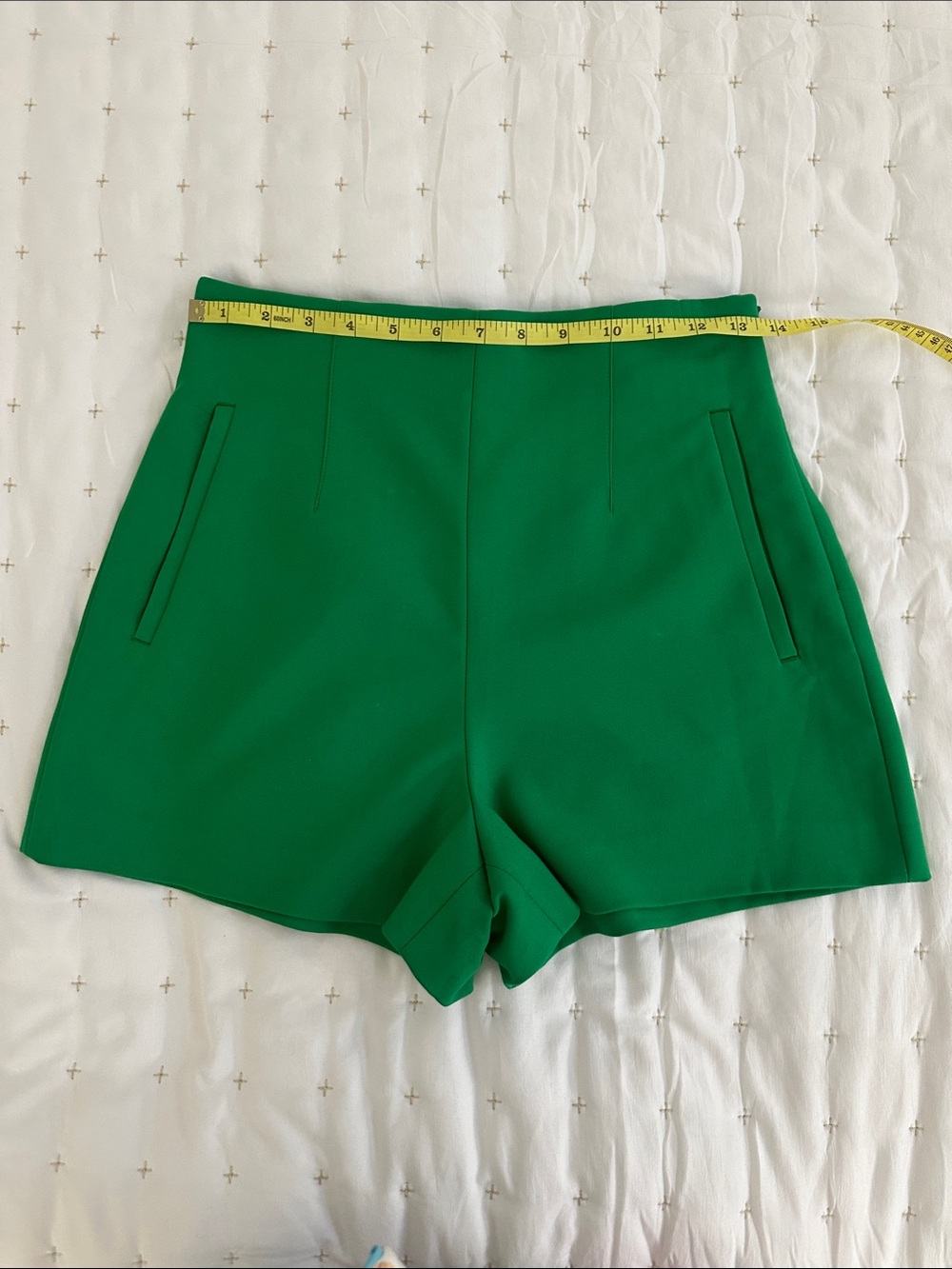 Zara Emerald High-Waist Tailored Women's Shorts